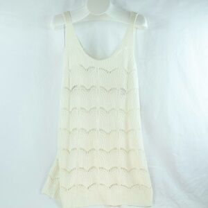 White Crochet See Through Tank Top Women’s Size M